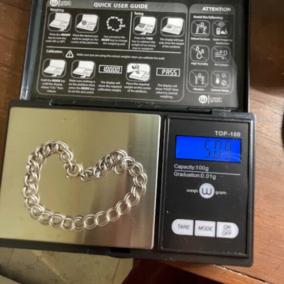 Vintage Sterling Silver Double Curb Chain Bracelet 5g Mid Century 7.25 in Dainty - Picture 7 of 7